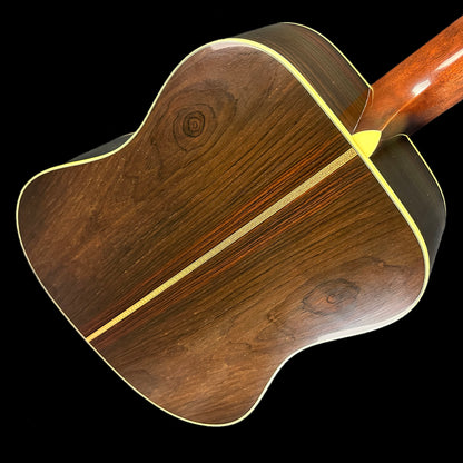 Back angle of Martin Custom Shop '37 D-28 Authentic Brazilian Rosewood Stage 1 Aging.
