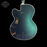 Back of body of Used Gretsch Pro Nashville Cadillac Green.