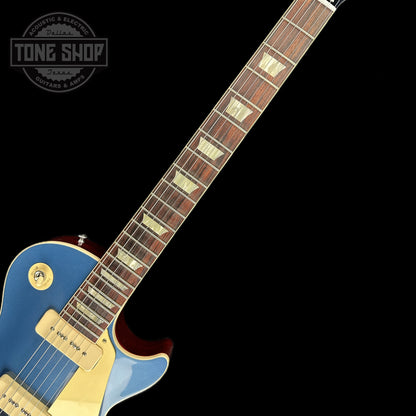 Fretboard of Gibson Custom Shop M2M 1956 Les Paul Standard Chambered Pelham Blue Top VOS.