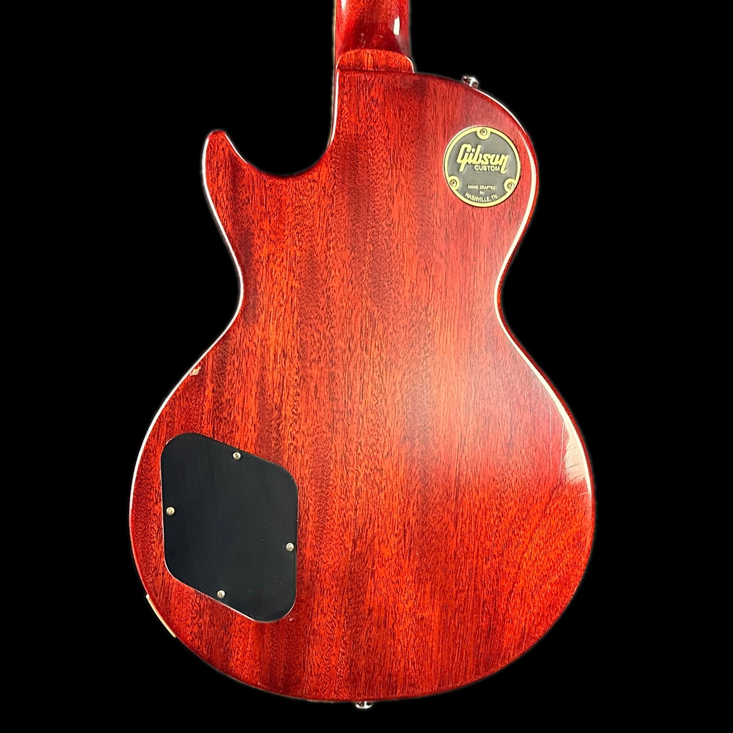 Back of body of Gibson Custom Shop 59 Les Paul Standard Dirty Lemon Burst Murphy Lab Ultra Light Aged.