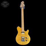 Full frontal of Used 1999 Ernie Ball Music Man Axis Super Sport HH Hardtail Trans Gold.