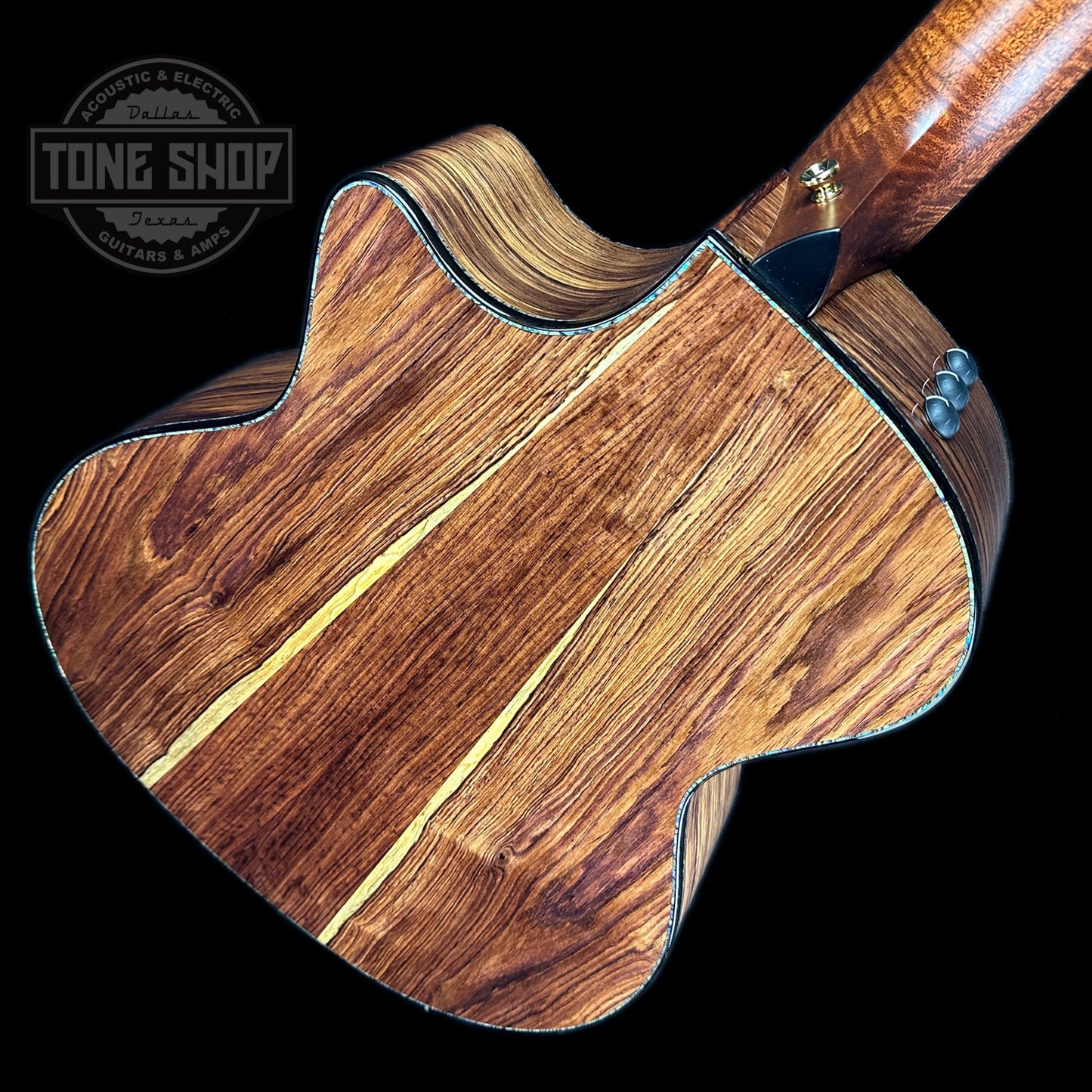 Back angle of Taylor Custom GA #12506 Sitka/Honduran Rosewood.