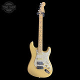 Full frontal of Used 2021 Fender Mod Shop Stratocaster Blonde.