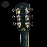 Back of headstock of Gibson Custom Made 2 Measure Hummingbird Torch Ebony LR Baggs VTC.