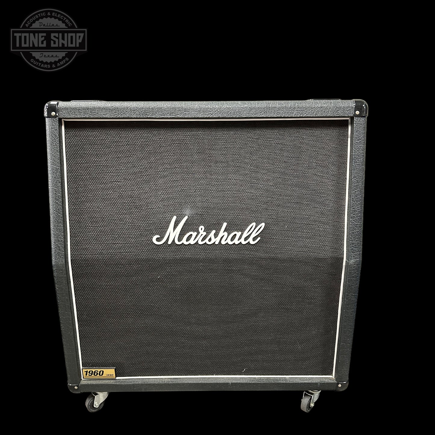 Marshall guitar amplifier cabinet with '1960' model number on a black background