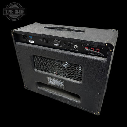 Marshall amplifier on a black background with 'Tone Shop' logo.