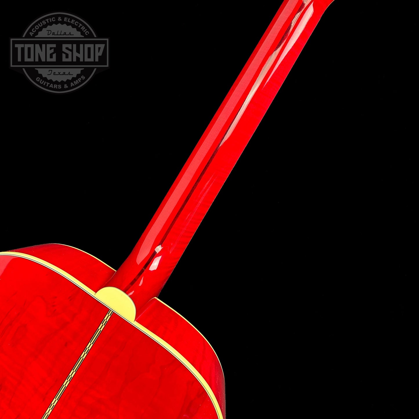 Back of neck of Gibson Custom Shop M2M SJ-200 Original Cherry.