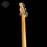 Back of headstock of Used Fender Brad Paisley Black Sparkle Esquire.