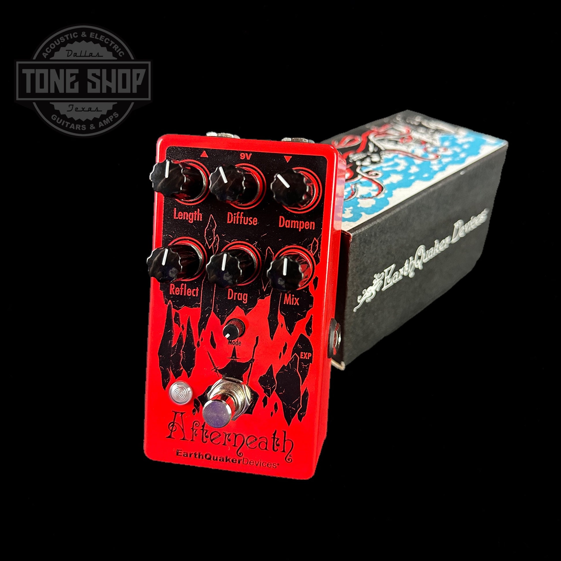 EarthQuaker Devices Afterneath V3 Tone Shop Custom Candy Apple Red with box.