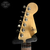 Headstock of Used Line 6 Variax JTV-69 w/Warmoth Plek'd Neck.