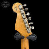 Back of headstock of Used 2001 Fender Custom Shop LTD ’56  Stratocaster Relic Candy Apple Red Over Sunburst Gilmour Inspired w/DG-EMG's TFW3248.