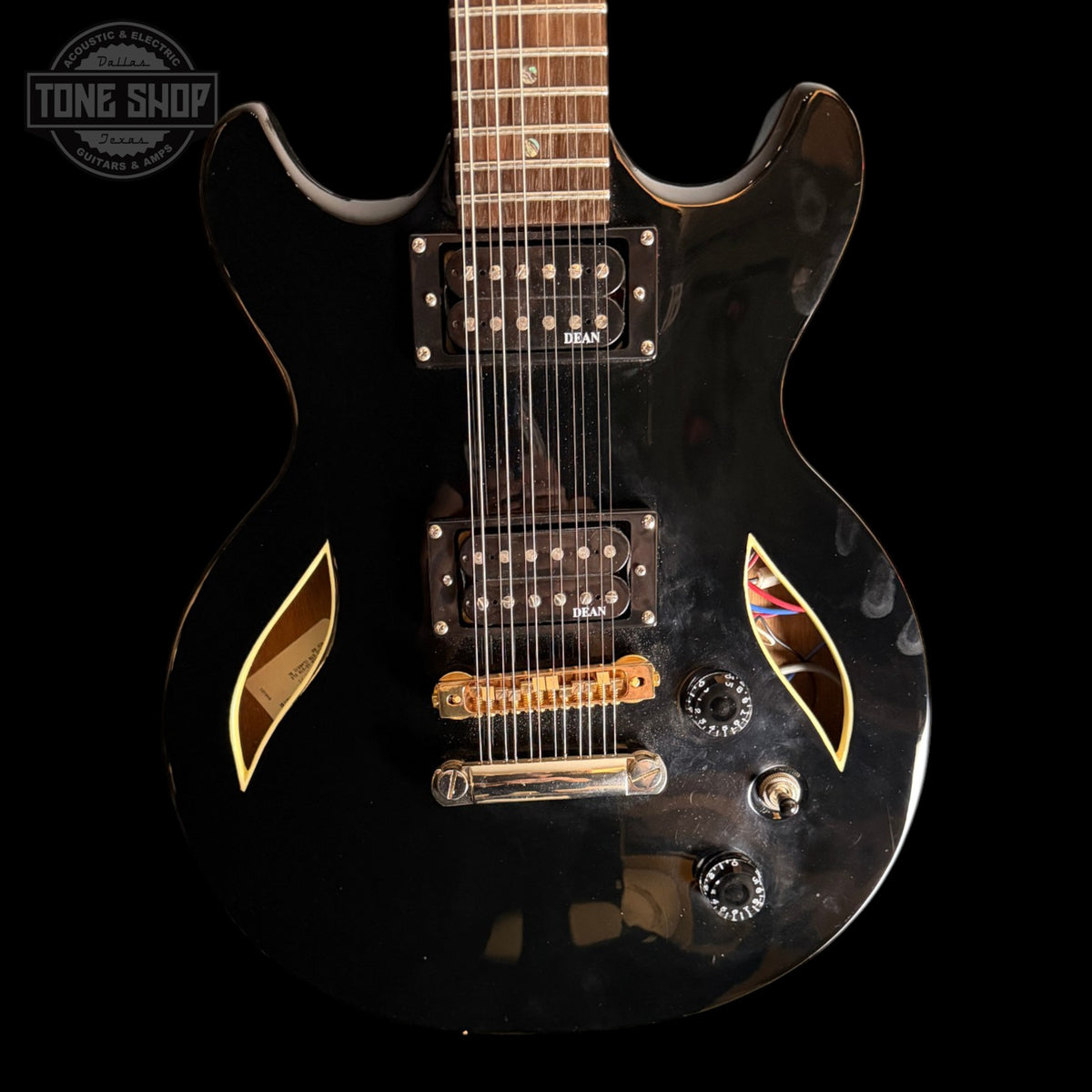 Front of Used 2007 Dean Boca Electric 12-String Black.