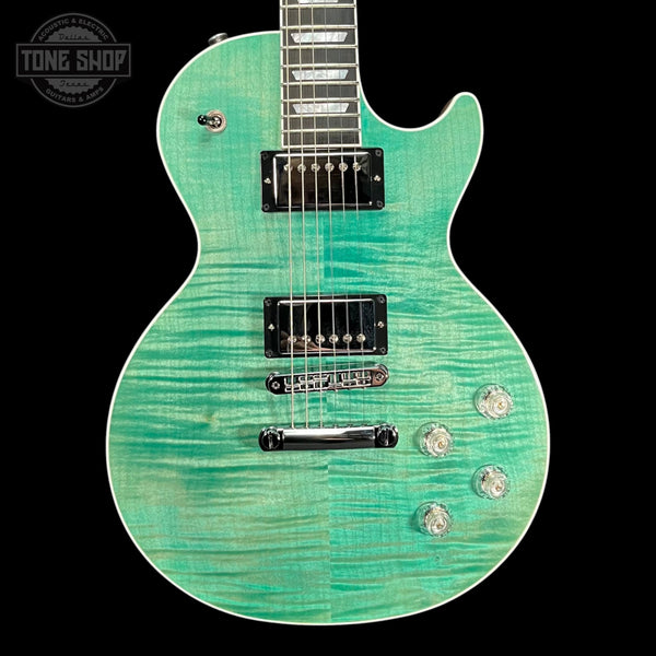 Front of Used 2024 Gibson Les Paul Modern Seafoam Green TFW3233.