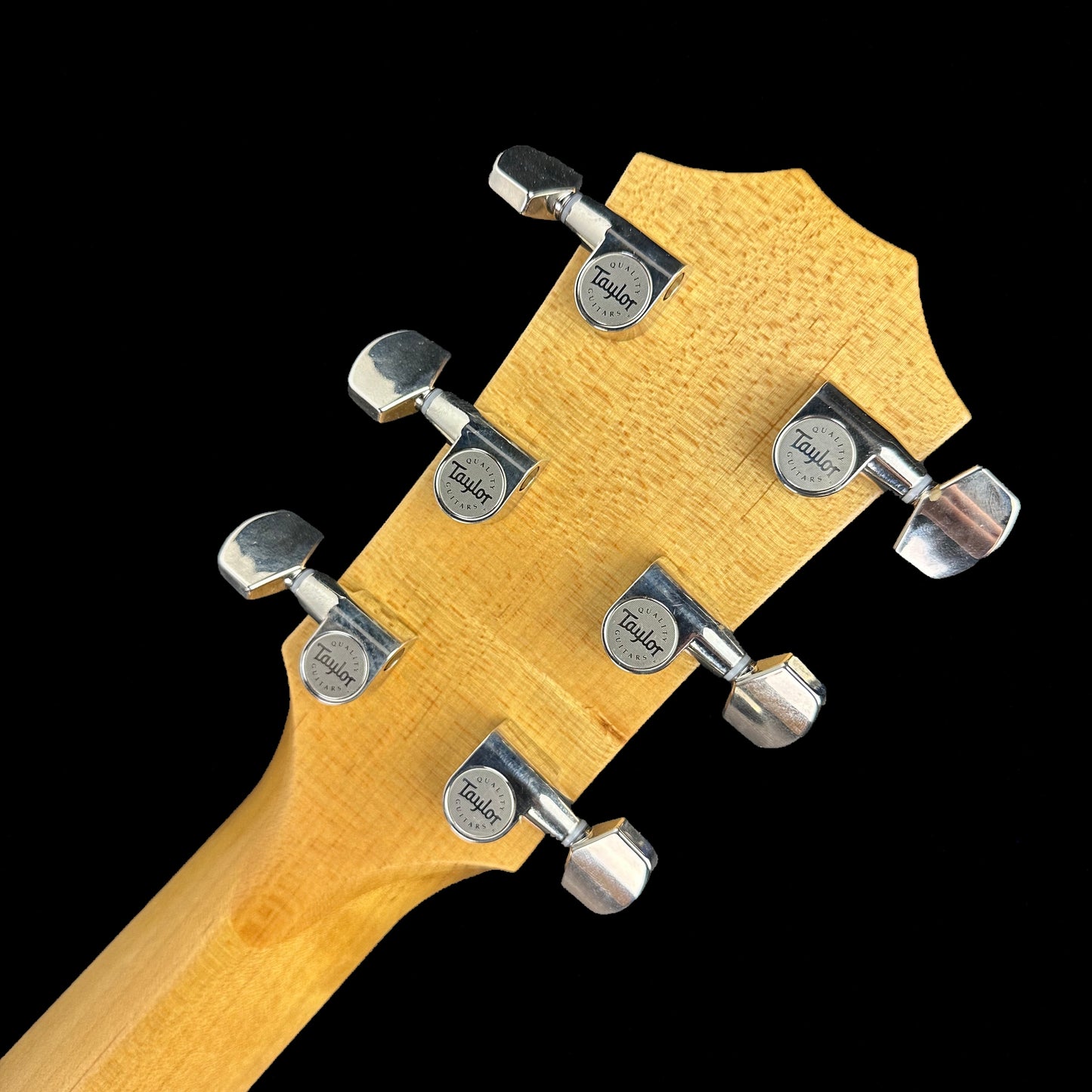 Back of headstock of Used Taylor 618e Antique Blonde.