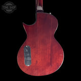 Back of body of Used ESP LTD TL-6  Thinbody Acoustic Electric Black.