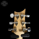 Back of headstock of Used 2011 PRS Paul Reed Smith NF3 Core Korina Sunburst.