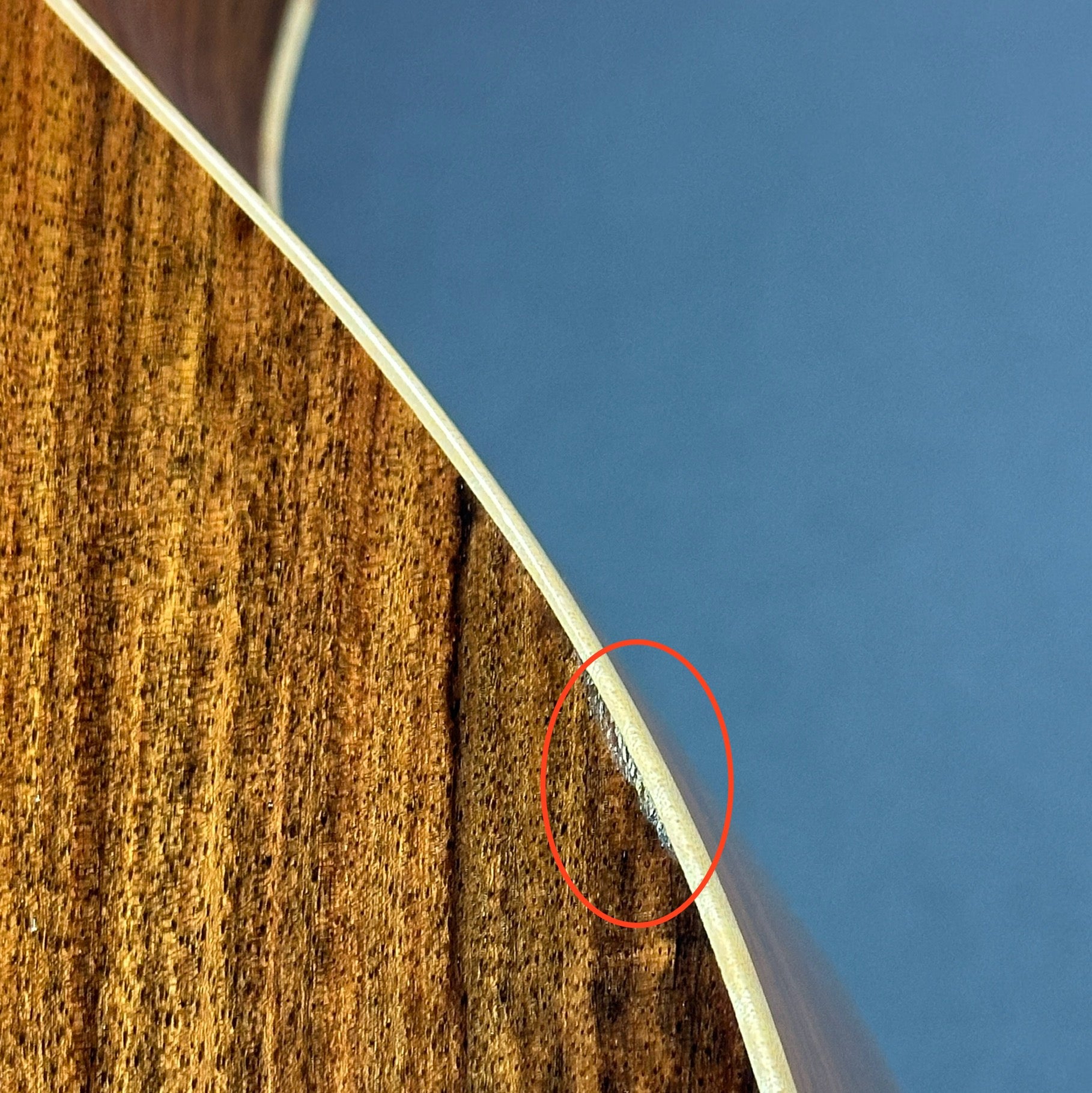 Mark on back of Used 2008 Taylor 814ce.