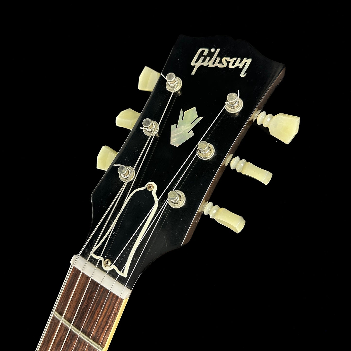 Front of headstock of Used Gibson Custom Shop 1961 ES-335 Reissue VOS.