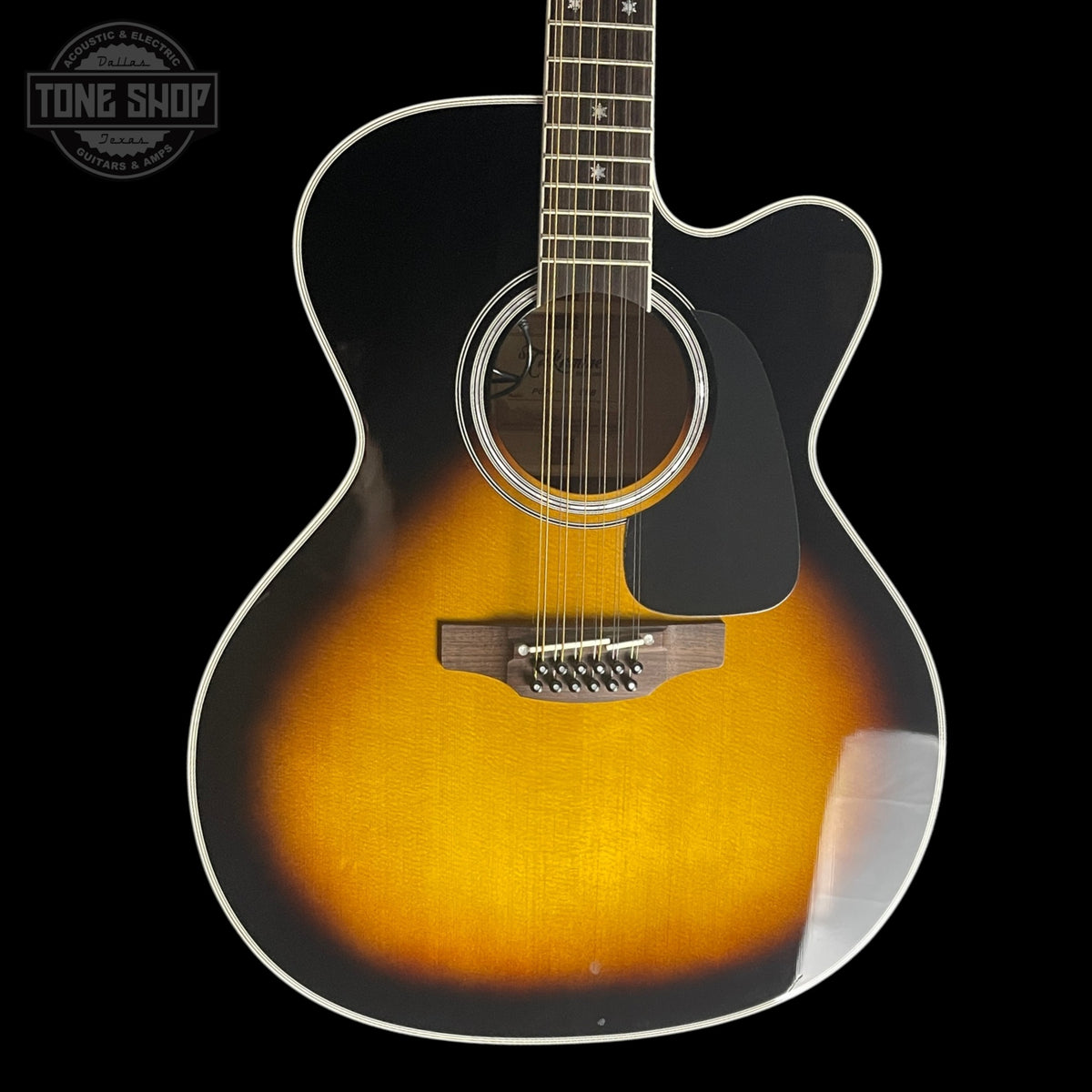 Front of Used 2022 Takamine P6JC-12 Jumbo Brown Sunburst Pro Series 12-String.