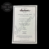 Certificate of authenticity for Jackson Custom Shop SL2H Graveyard RVRS.
