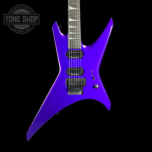 Front of body of Jackson Custom Shop Limited Edition Warrior NOS Purple Metallic.
