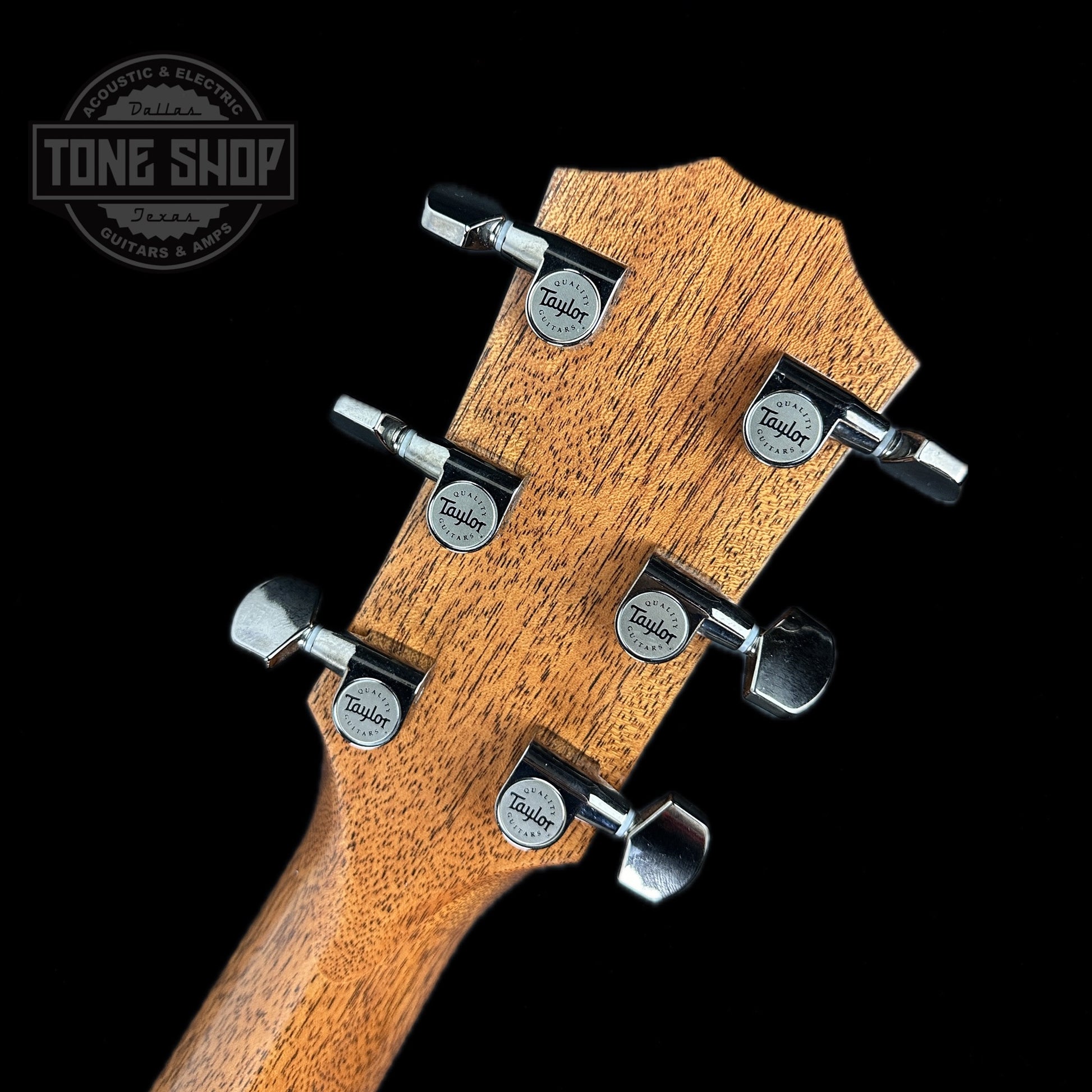 Back of headstock of Used 2019 Taylor 814ce Natural.