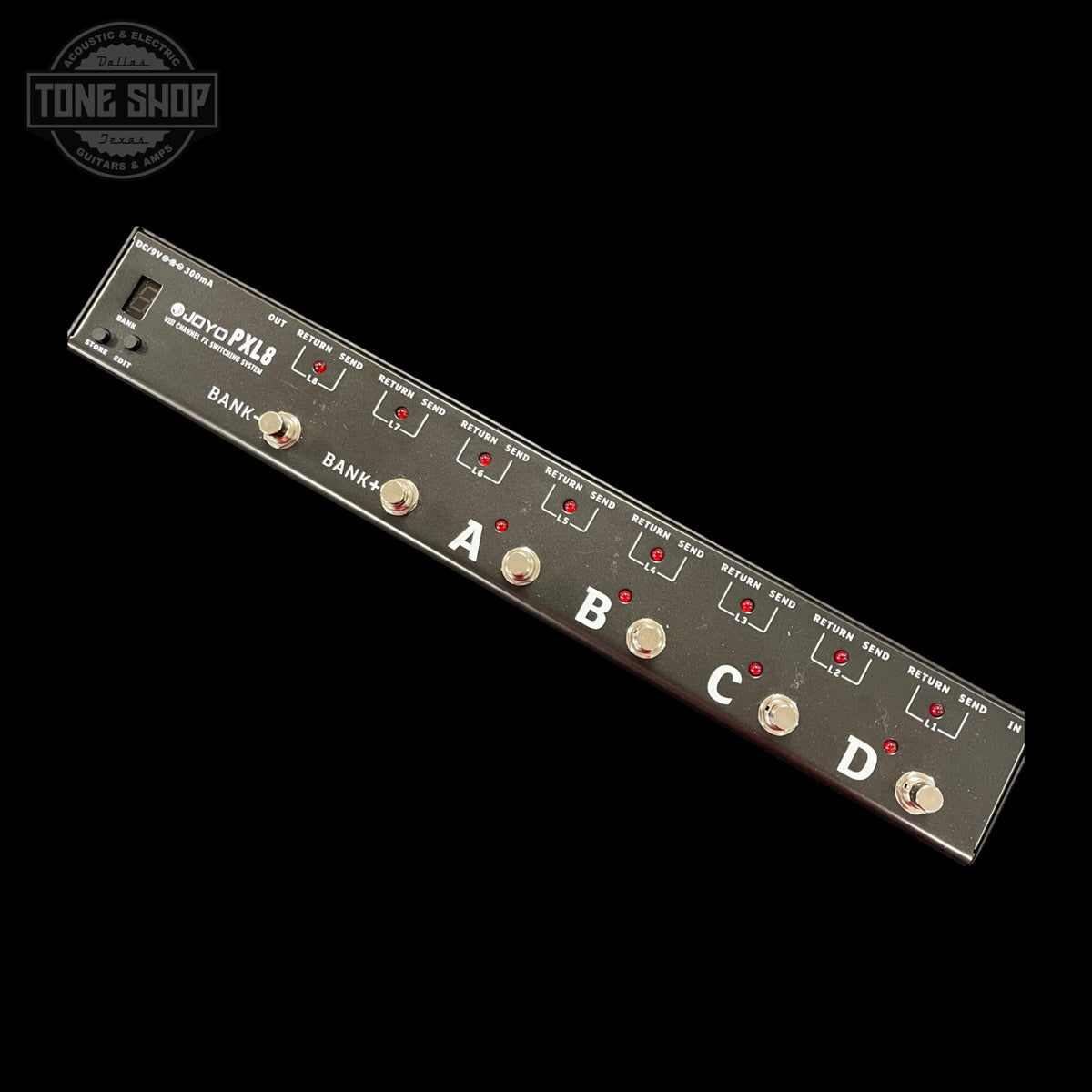 Top of Used Joyo PXL8 Pedal Controller 8 FX Loop Programmable Pedal Switcher TSS7586.