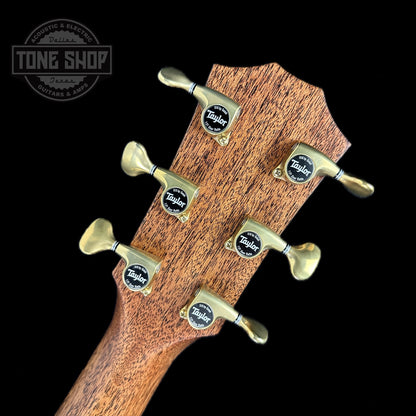 Back of headstock of Taylor Custom GA #12508 Stripy Sinker Redwood w/Bocote B/S.