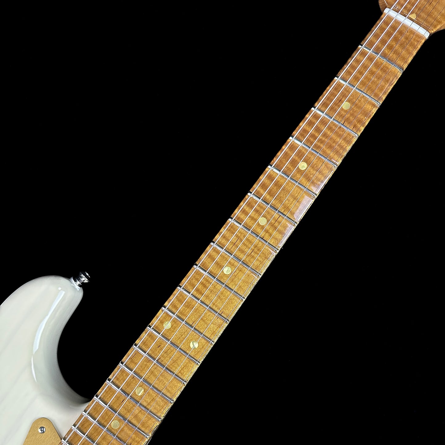 Fretboard of Used Fender Custom Shop Stratocaster NOS Honey Blonde.