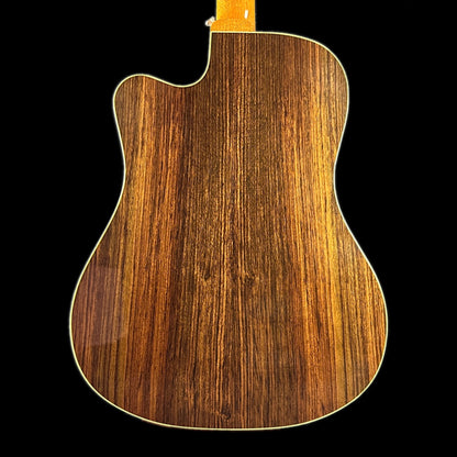 Back of body of Used Gibson Hummingbird M Rosewood Burst.