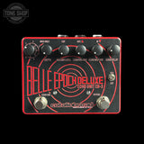 Guitar effects pedal with 'Belle Epoch Deluxe' branding on a black background