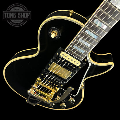Front angle of Used Gibson Custom Shop 57 Les Paul Custom 3 Pickup Bigsby.