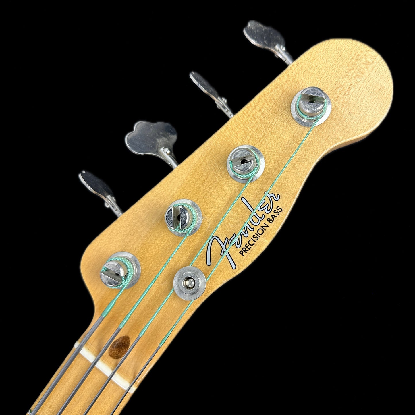 Front of headstock of Used Fender Custom Shop '51 Precision Bass Closet Classic.