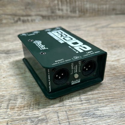 Back angle of Used Radial Pro-D2 Stereo Direct Box.
