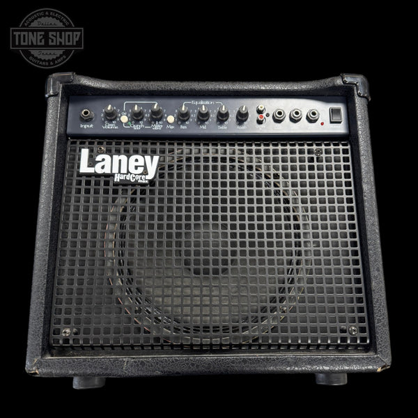Guitar amplifier with 'Laney' branding on a black background