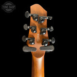 Back of headstock of Used Jericho Baritone Satin Brown.