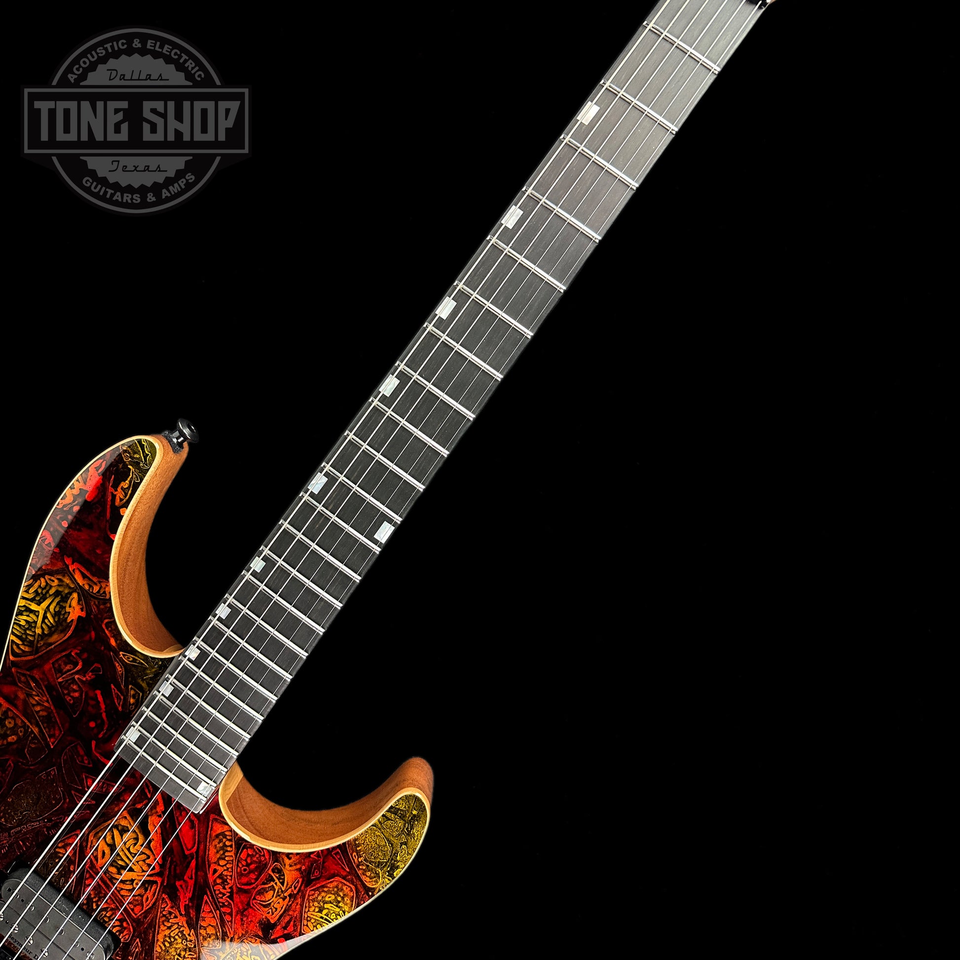 Fretboard of ESP USA M1 NTB FR Hellfire.