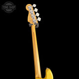 Back of headstock of Used Fender Player II Jazz Bass Hialeah Yellow.
