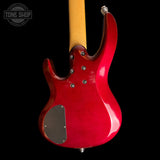 Back of body of Used 2004 ESP LTD B-105 5-String Bass Metallic Red.