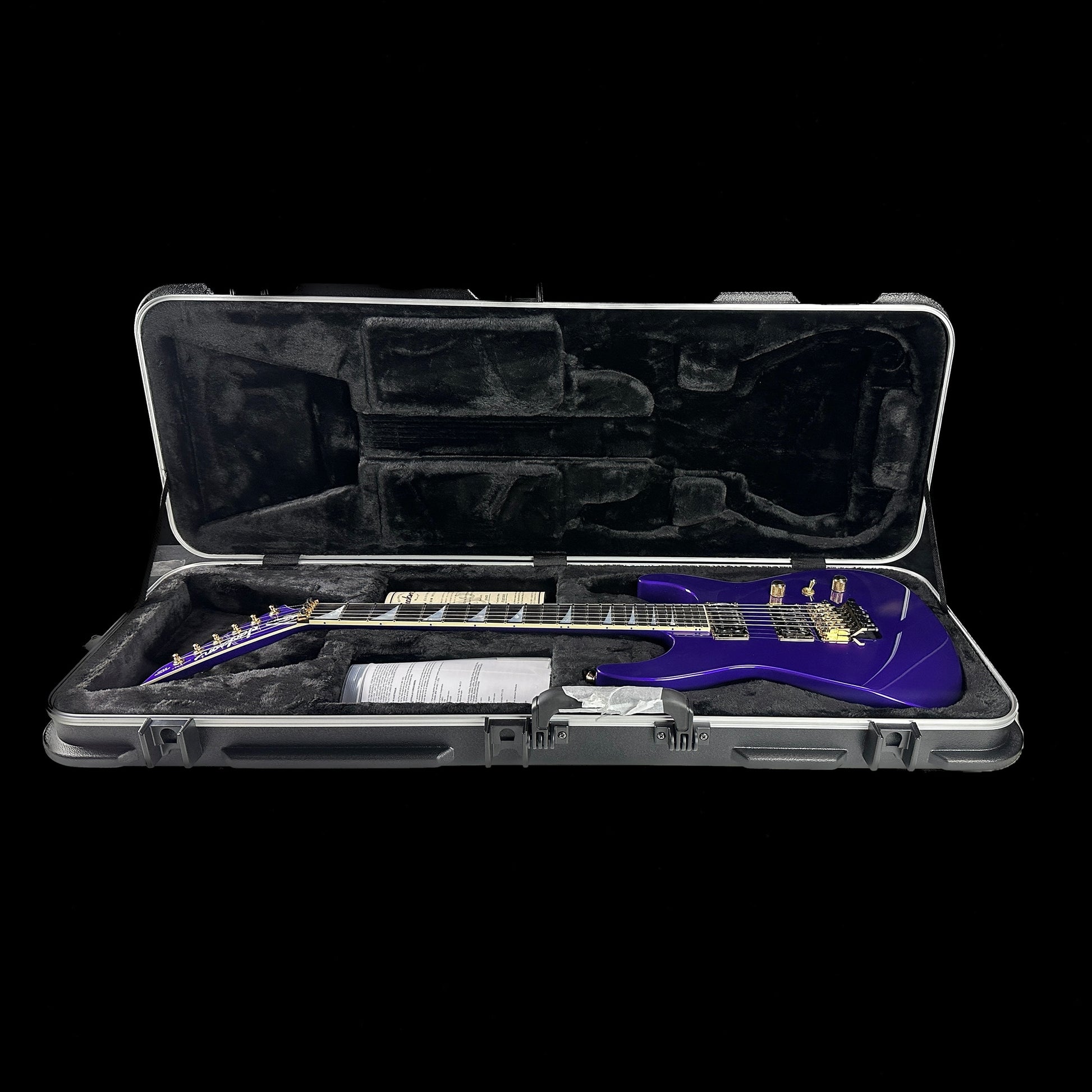 Jackson Custom Shop SL 2H Floyd Rose Purple Metallic in case.