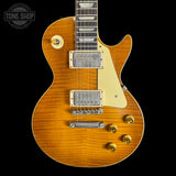 Front of Used 2026 Gibson Murphy Lab Les Paul Standard Brazilian Fgbd Dirty Lemon Burst Light Aged.