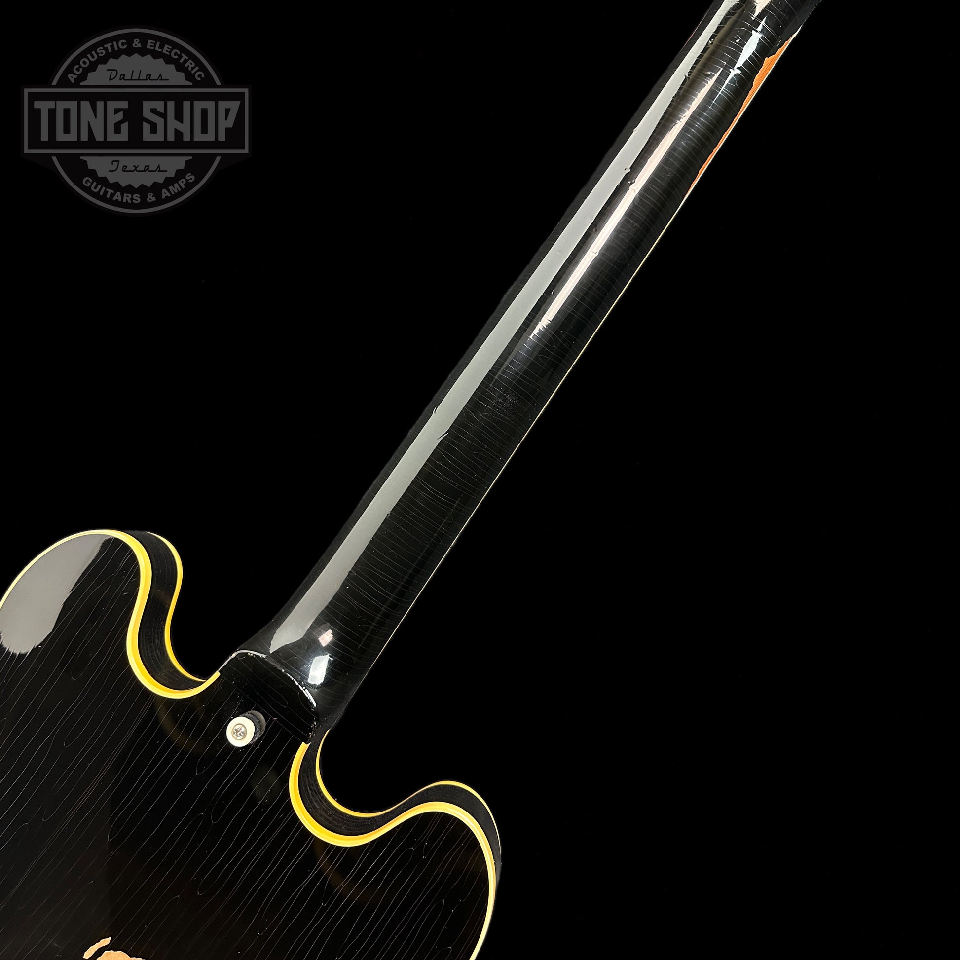 Back of neck of Used Gibson Custom Shop 1959 Reissue ES-335 Ebony.