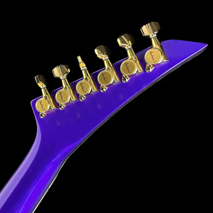 Back of headstock of Jackson Custom Shop SL 2H Floyd Rose Purple Metallic.