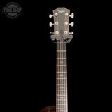 Headstock of Used Taylor Custom C14ce Bearclaw Sitka/Indian Rosewood.