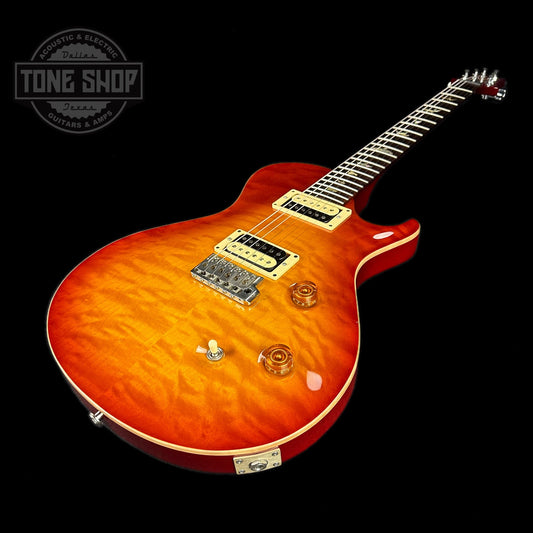 Front angle of Used PRS Singlecut Trem McCarty Burst 10 Top.