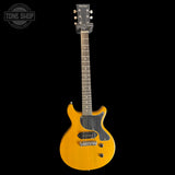 Full frontal of Used Harley Benton DC-Junior Deluxe Series TV Yellow TSS7597.