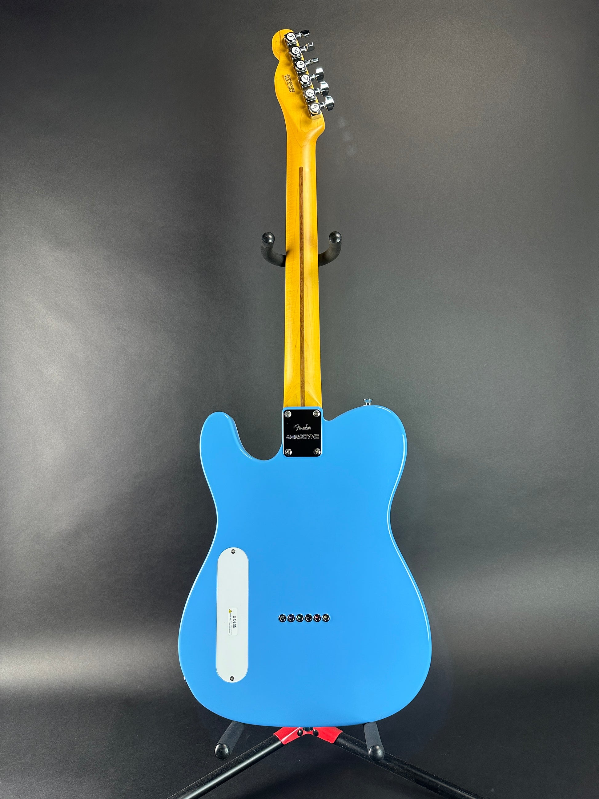 Full back of Used Fender Aerodyne Special Telecaster Blue.