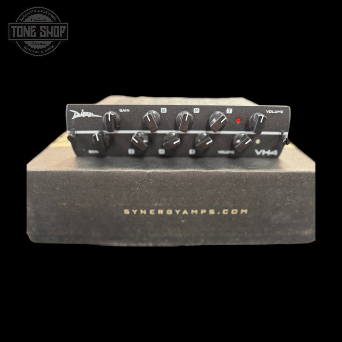 Front of Used Synergy Diezel VH-4 Preamp Module on box.