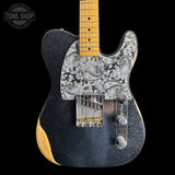 Front of Used Fender Brad Paisley Black Sparkle Esquire.