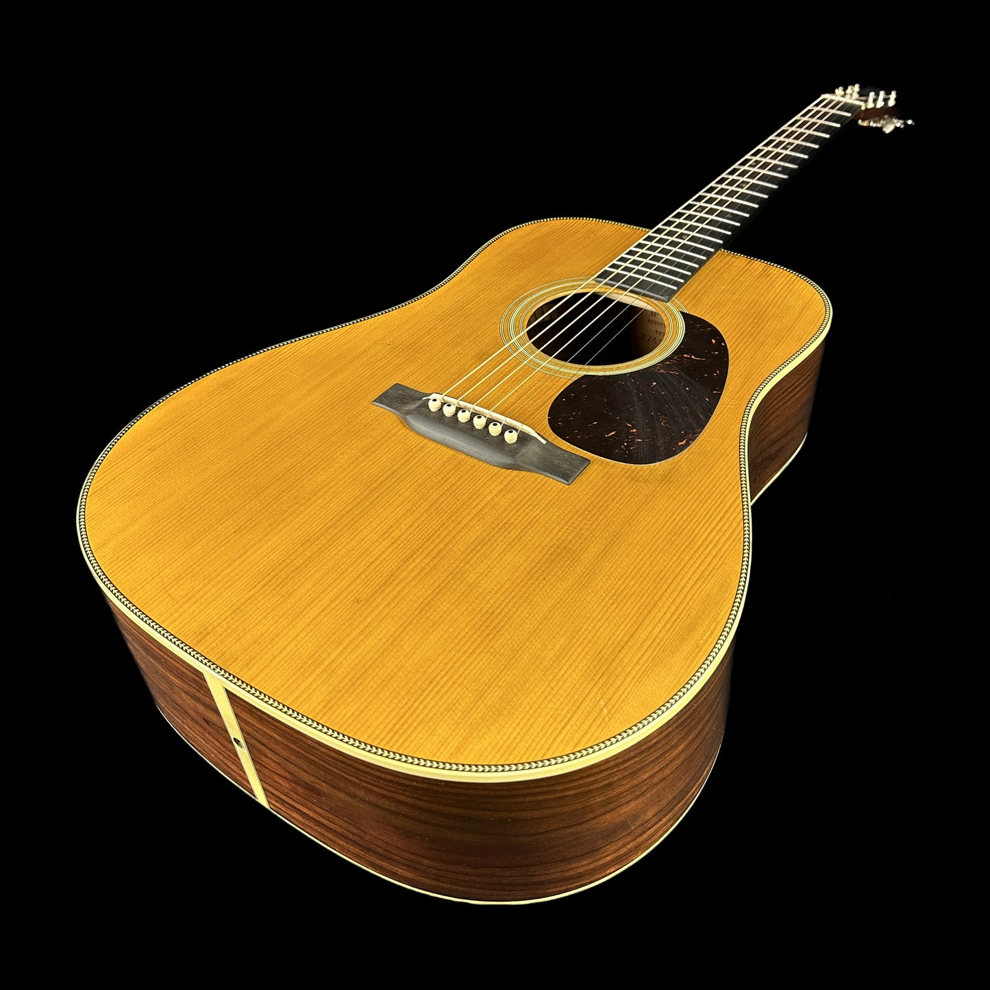 Front angle of Martin D-28 Authentic 1937 VTS Aged.